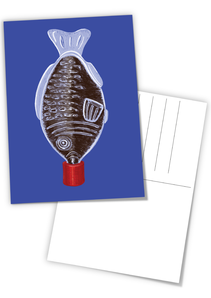 POSTKARTE SUSHI FISCH